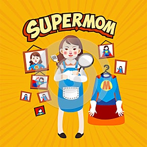 Supermom motherday banner poster illustration vector