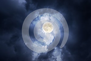 Supermoon in clouds photo