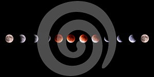 Supermoon Total Lunar Eclipse Moon Collage photo