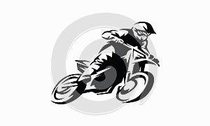 Supermoto Rider Ride a Supermoto Bike Illustration