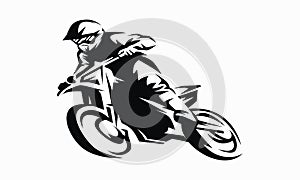Supermoto Rider Ride a Supermoto Bike Illustration