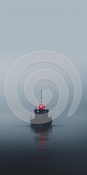 Supernatural Minimalist Photography: Tugboat In The Fog