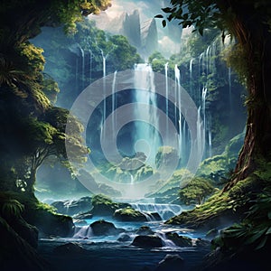 Supernatural Waterfall's Mesmerizing Cascade