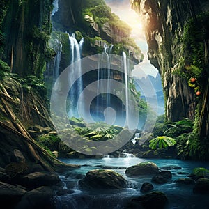 Supernatural Waterfall's Mesmerizing Cascade