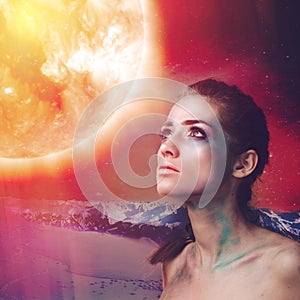 Supernova, science fiction female portrait