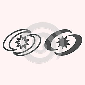 Supernova star line and glyph icon. Space birth, cosmos collapse. Astronomy vector design concept, outline style