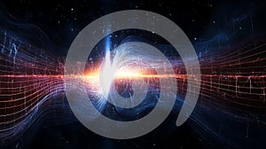 Superposed wave abruptly collapsing into bright spike capturing wavefunction reduction cosmic minimal environment