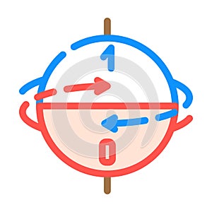 superposition state quantum technology color icon vector illustration