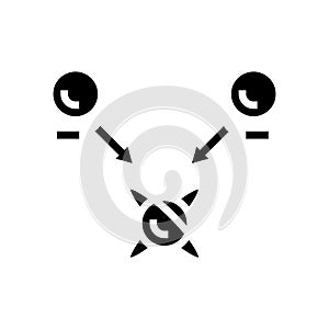superposition state quantum technology glyph icon vector illustration