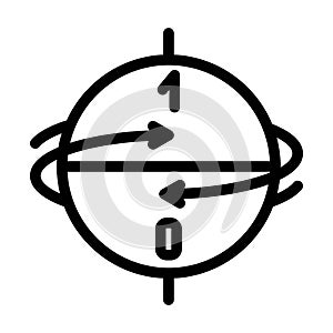 superposition state quantum technology line icon vector illustration photo