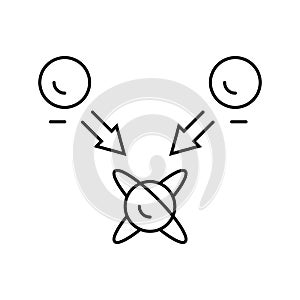 superposition state quantum technology line icon vector illustration