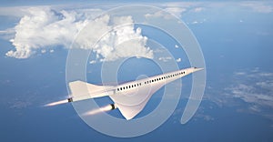 Supersonic flight, the plane to travel faster than ever. Airplane photo