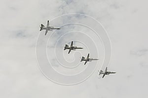 Supersonic interceptors of MiG-31 aircraft photo