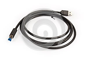 SuperSpeed USB cable on a white background