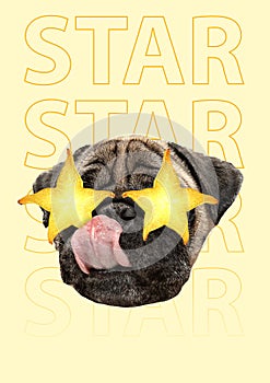 Superstar. Modern design. Contemporary art collage.