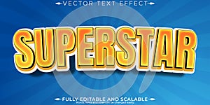 Superstar text effect, editable cartoon and comic customizable font style
