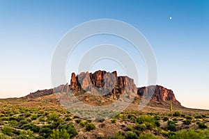 Superstition Mountains & Moon