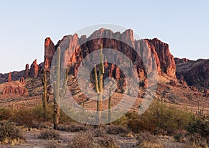 The Superstition Mountains and scenic desert landscape in Arizona