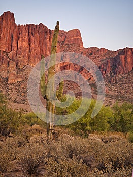 Superstitions Mountains Sunset in Arizona