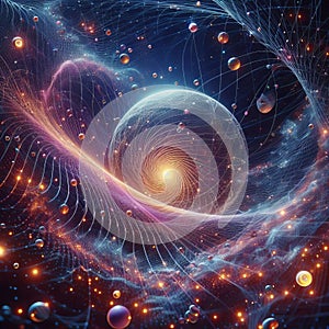 Superstring Space space containing tiny, vibrating strings tha