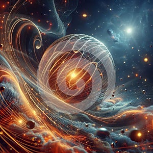 Superstring Space space containing tiny, vibrating strings tha