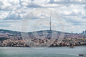 Supertall Camlica TV and Radio Tower in Istanbul. camlica TV Tower. Telecommunications tower with observation decks and photo