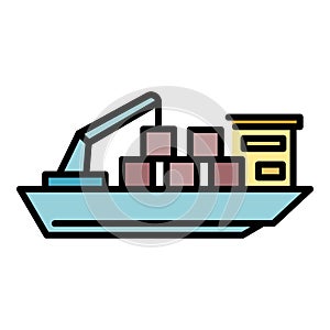 Supertanker icon color outline vector