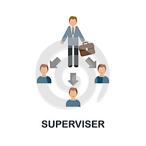 Superviser flat icon. Colored element sign from bussines profession collection. Flat Superviser icon sign for web design photo