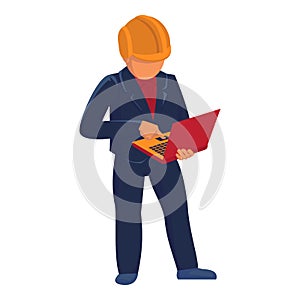 Supervisor construction icon, cartoon style