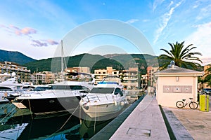 Superyachts. Waterfront of Tivat, Montenegro.