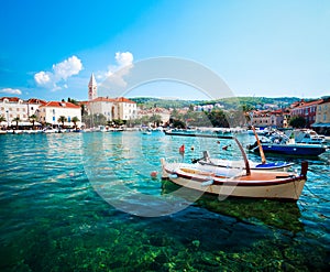 Supetar, Brac Island, Croatia. Adriatic Sea. photo