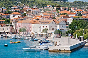 Supetar town harbor photo