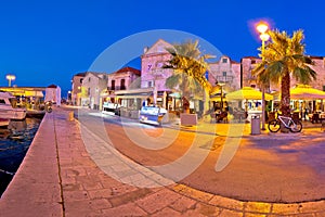 Supetar waterfront evening panoramic view