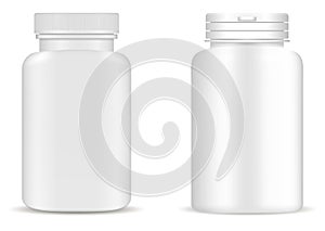 Supplement Bottle. Pill Jar Mockup. Medicine
