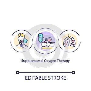 Supplemental oxygen therapy concept icon