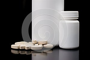 Supplements, medications or vitamin bottle