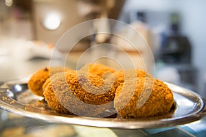 Suppli fried rice balls called in rome suppli al telefono photo