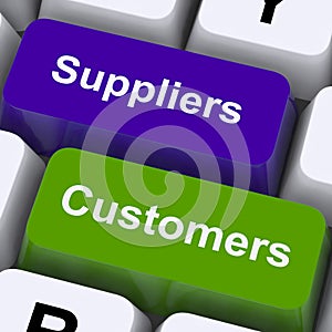 Suppliers And Customers Keys Show Supply Chain Or Distribution photo