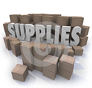 Supplies Cardboard Boxes Food Material Resources Needed Stock Room photo