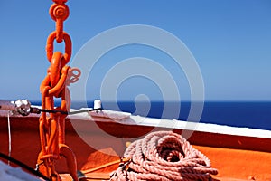 Supplies ship anchor rope and chain