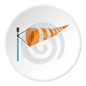 Supplies wind sock icon, flat style