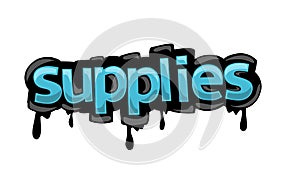 SUPPLIES  writing vector design on white background