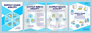 Supply chain agility blue brochure template