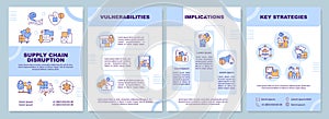 Supply chain disruption blue brochure template