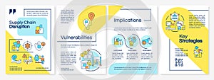 Supply chain disruption blue and yellow brochure template