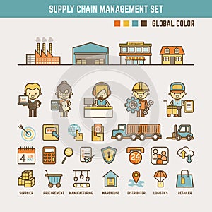 Supply chain infographic elements