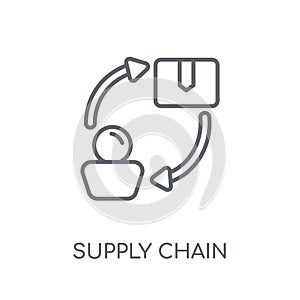 Supply chain linear icon. Modern outline Supply chain logo conce