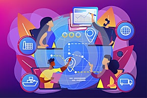 Supply chain management concept vector illustration