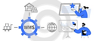 Warehouse Management System Concept with Inventory, Analytics, and Workflow Process Elements