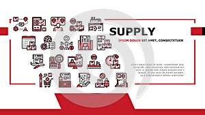 Supply Chain Management System Landing Header Vector